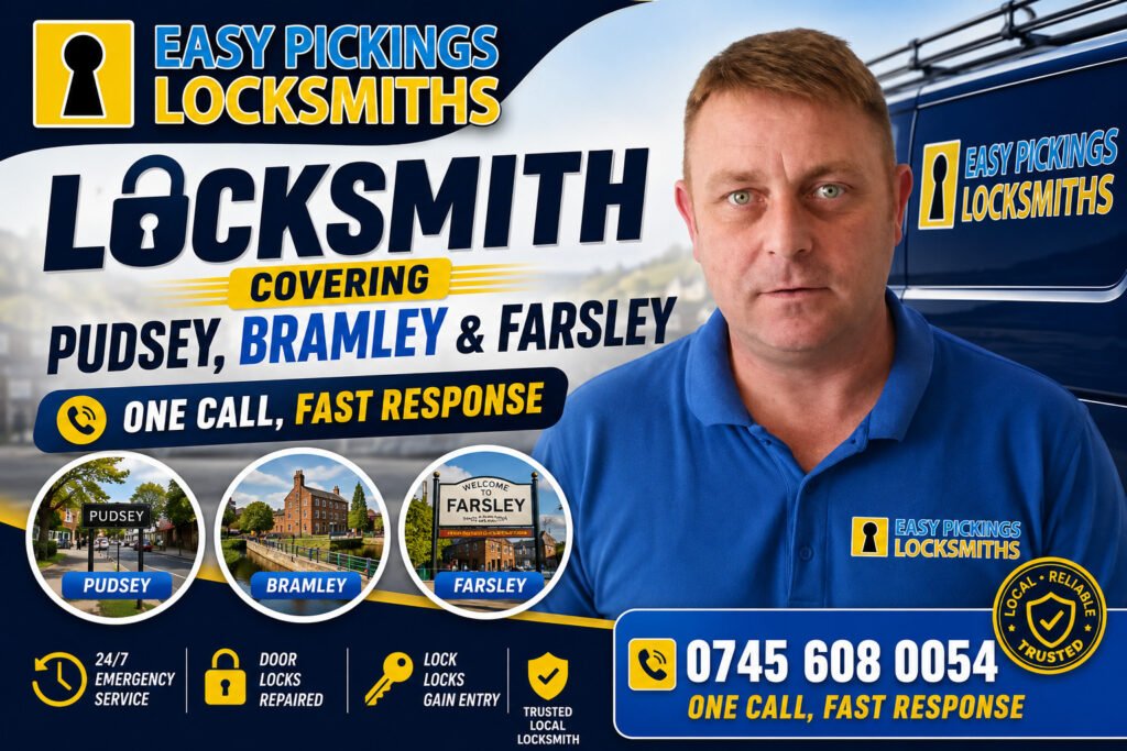 Locksmith Covering Pudsey, Bramley & Farsley One Call, Fast Response