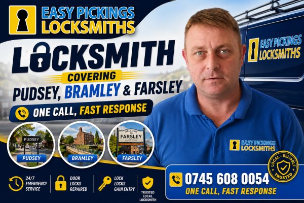 Locksmith Covering Pudsey, Bramley & Farsley One Call, Fast Response
